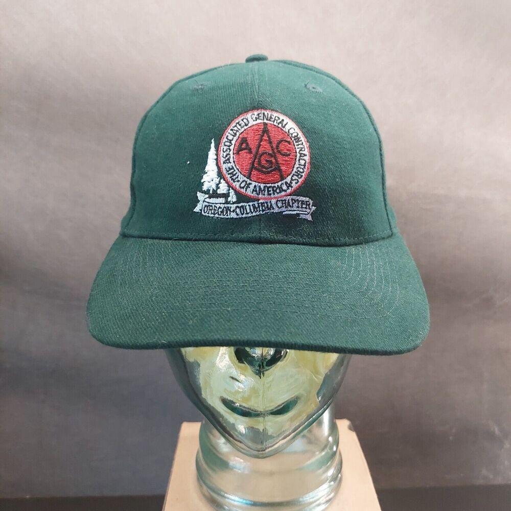 The Associated General Contactors Of America Green With AGC Logo Strapback Hat